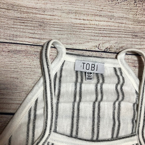 Tobi Black and White Stripped Halter Top Size S - Picture 2 of 7
